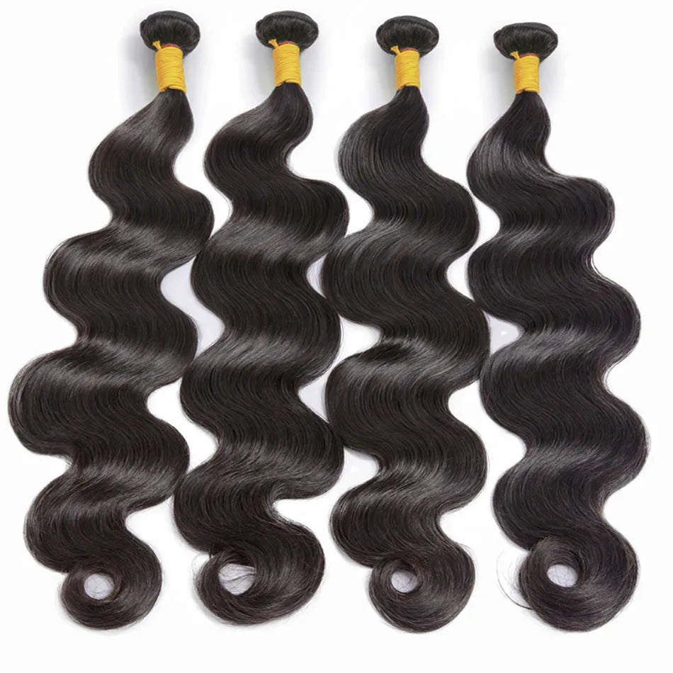 12A Body Wave Bundles 1/3/4 Bundles Deal 100% Raw Human Hair Extensions Peruvian Hair Weaving Natural Black Virgin Hair 30 Inch
