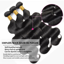 Load image into Gallery viewer, 12A Body Wave Bundles 1/3/4 Bundles Deal 100% Raw Human Hair Extensions Peruvian Hair Weaving Natural Black Virgin Hair 30 Inch
