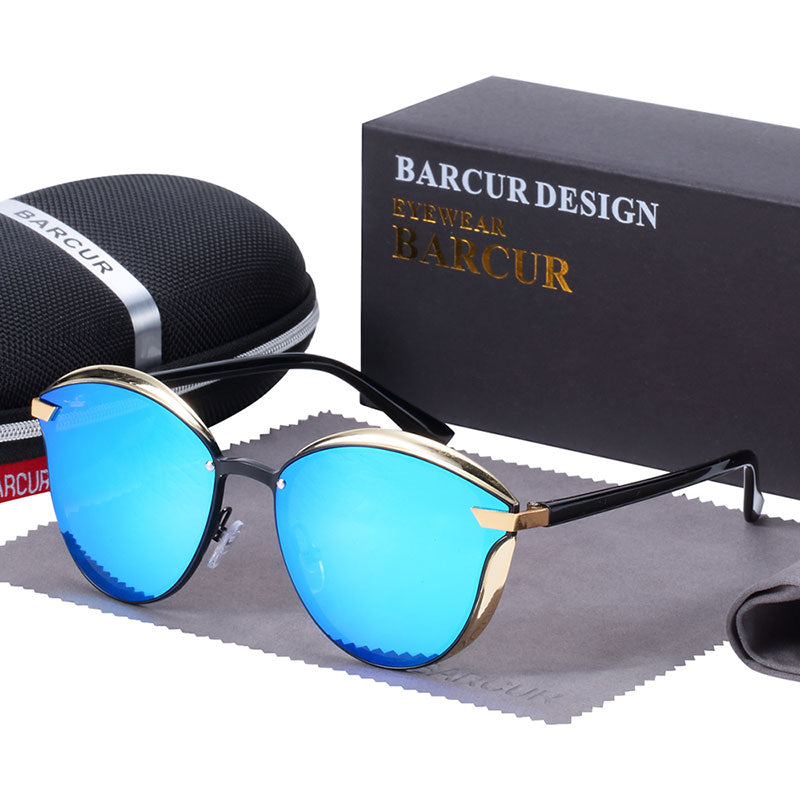 BARCUR Fashion Polarized Women Sunglasses Round Sun Glass - feelgreataboutyoushop